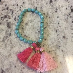 Dainty Turquoise tassel bracelet